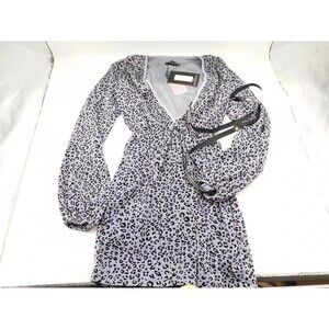 PrettyLittleThing Grey Leopard Print Mini Dress Size US 2 NWT